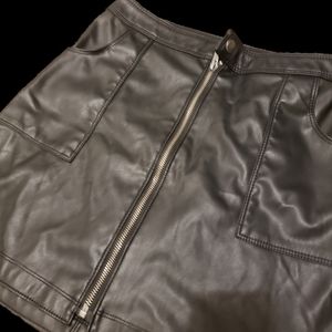 Black Fake Leather Mini